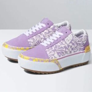 Vans Old Skool Stacked Wavy Daze Platform Sneakers in Sheer Lilac